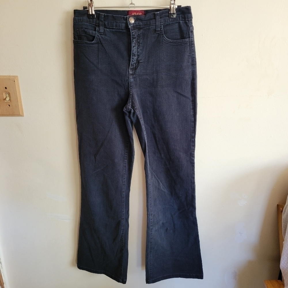 Nydj boot cut jean stretch black gray 4